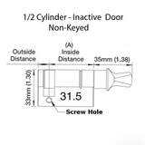 Hoppe 31.5/10 CES 360° Euro profile Inactive 1/2 cylinder - Polished Brass