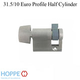 41.5mm Hoppe Inactive 31.5/10 Euro Profile Half Cylinder with 90° Turn and Dallas D-Knob