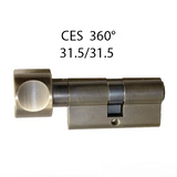 31.5/31.5 CES 360 Euro Keyed Cylinder, H-knob, Antique Brass - 413131720-AB