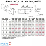 31.5 / 45.5 New Style HOPPE Active 90 Degree Keyed Profile Cylinder Lock