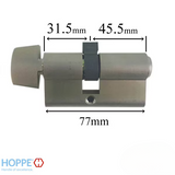31.5/45.5 Hoppe 90° Non Logo Keyed Profile Cylinder Lock with D-Knob - 413145810