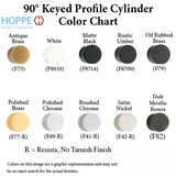 31.5/45.5 Hoppe 90° Non Logo Keyed Profile Cylinder Lock with D-Knob - 413145810