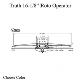 TRUTH 11.12 ROTO AWNING OPERATOR, 16-1/8 INCH SCISSOR TYPE, SINGLE HOOK