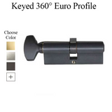 32 / 32 Euro Keyed Cylinder only for 1-3/4 Inch Thick Door - Choose Color