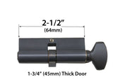 32 / 32 Euro Keyed Cylinder only for 1-3/4 Inch Thick Door - Choose Color