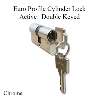 32/32 Active Keyed Patio Door Double Keyed Profile Cylinder Lock - Chrome