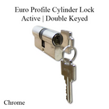 32/32 Active Keyed Patio Door Double Keyed Profile Cylinder Lock - Chrome