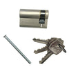 AGB 45mm Keyed 1/2 cylinder 35/10 AGB Euro Profile, No Thumbturn - Nickel