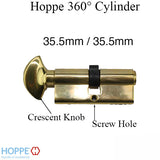 35.5 / 35.5 CES 360 Active Euro profile cylinder - Polished Brass
