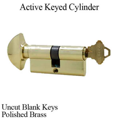 35/35 Active Keyed 360° Euro Profile Cylinder, 70mm 2-3/4" - Polished Brass