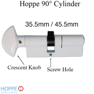 35.5/ 45.5 CES 90 Euro profile cylinder lock Offset - White - Discontinued