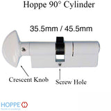 35.5/ 45.5 CES 90 Euro profile cylinder lock Offset - White - Discontinued