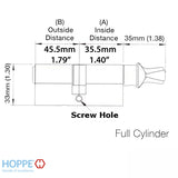 35.5/ 45.5 CES 90 Euro profile cylinder lock Offset - White - Discontinued