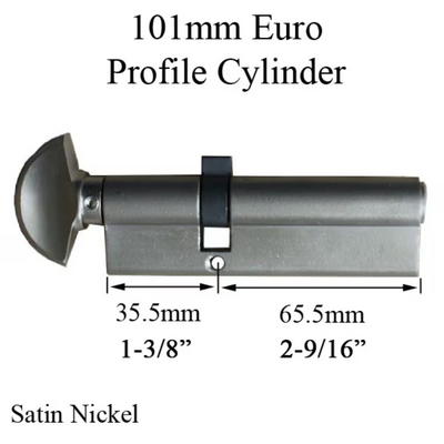 35.5/65.5 101mm Hoppe Euro Profile Cylinder - Satin Nickel