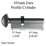 35.5/65.5 101mm Hoppe Euro Profile Cylinder - Satin Nickel