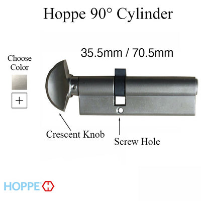 106mm Hoppe 35.5 /70.5mm Keyed Euro Profile Cylinder 90° - 413570010