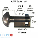 45.5 / 10 New Style HOPPE Non-Logo 90Á Non-Keyed Profile Cylinder Lock, Brass, Choose Color