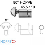 45.5 / 10 New Style HOPPE Non-Logo 90Á Non-Keyed Profile Cylinder Lock, Brass, Choose Color