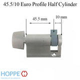 55.5mm Hoppe 45.5/10 Inactive 90° Non-Logo Non-Keyed Profile Cylinder Lock, D-knob - Choose Color