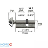 45.5 / 31.5 New Style HOPPE Non-Logo Active 90 Keyed Profile Cylinder Lock