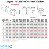 45.5 / 31.5 New Style HOPPE Non-Logo Active 90 Keyed Profile Cylinder Lock