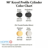 45.5 / 45.5 New Style HOPPE Non-Logo Active 90 Keyed Profile Cylinder Lock