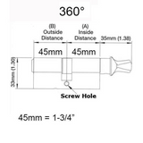 360 Degree European Profile Cylinder Lock Solid Brass