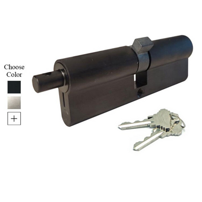 45/45 90mm Keyed Euro Profile Cylinder with 12mm Tang, Schlage Keyway