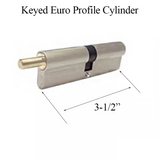 45/45 90mm Keyed Euro Profile Cylinder with Tang, Schlage Keyway - Choose Color