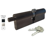 45/45 90mm Keyed Euro Profile Cylinder with Tang, Schlage Keyway - Choose Color