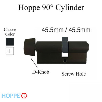 45.5/45.5 Euro profile full cylinder with 90° turn and D-knob- 414545810