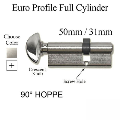 50.5/31.5 Hoppe 86mm Euro Profile Full Cylinder with 90° Turn, C-Knob - 415031010