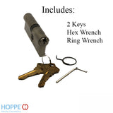 50.5 / 40.5 HOPPE 90° Non-Logo Keyed Profile Cylinder Lock