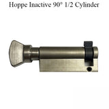 55.5/10 Hoppe Inactive 90° 1/2 Cylinder, Satin Nickel Body / Chrome V-Knob