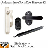 Andersen/ Emco Storm Door Hardware Kit - Satin Nickel Exterior, Black Interior