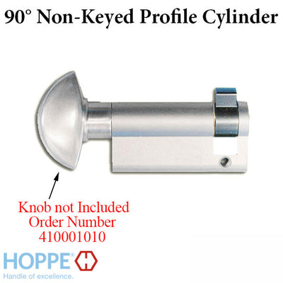 65.5/10 Hoppe Inactive 90° Non-Logo Non-Keyed Profile Cylinder Lock, No Knob, 416510010 - Choose Color