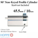 65.5/10 Hoppe Inactive 90° Non-Logo Non-Keyed Profile Cylinder Lock, No Knob - Choose Color