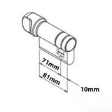 Giesse Half Thumbturn Cylinder, 71/10, Alumimum