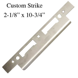Custom Latch & Deadbolt Strike Plate, Curved lip 2-1/4 Door - Stainless Steel