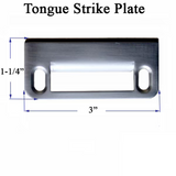 MULTIPOINT LOCK FLAT STRIKE PLATE 1-1/4 X 3 TONGUE OR TRIPLE LATCH - BRUSHED CHROME