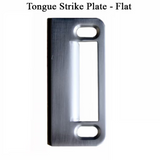 MULTIPOINT LOCK FLAT STRIKE PLATE 1-1/4 X 3 TONGUE OR TRIPLE LATCH - BRUSHED CHROME