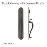 Emtek 450332 Greeley Entrance Handleset - Sandcast Bronze Tubular - Dummy