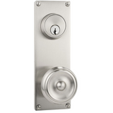 Emtek 8012 Modern 3-5/8" Center-to-Center Keyed Sideplate Lockset, Dummy (Pair) - Brass Tubular