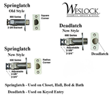 Weslock 600 Series Adjustable Deadlatch Radius Face - Satin Brass - 4805026