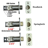 Weslock 600 Series Adjustable Deadlatch Radius Face - Satin Brass - 4805026