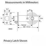 PASSAGE LEVER LATCH, 2" BACKSET, 5/16" HUB - 48145331