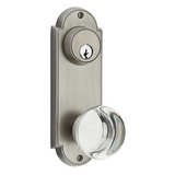 Emtek 8166 Delaware 3-5/8" C-to-C Keyed Sideplate Lockset, Passage/Double Keyed - Brass Tubular