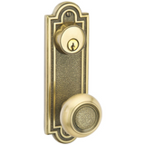 Emtek 8075 Belmont 3-5/8" C-to-C Keyed Sideplate Lockset, Dummy (Pair) - Brass Tubular