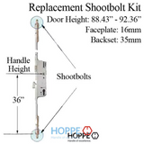 HOPPE 3-POINT MULTIPOINT LOCK, DOOR HEIGHTS 88.43 - 92.36