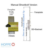 HOPPE 3-POINT MULTIPOINT LOCK, DOOR HEIGHTS 85.47"- 89.41", 1-3/4" BACKSET, SHOOTBOLT VERSION